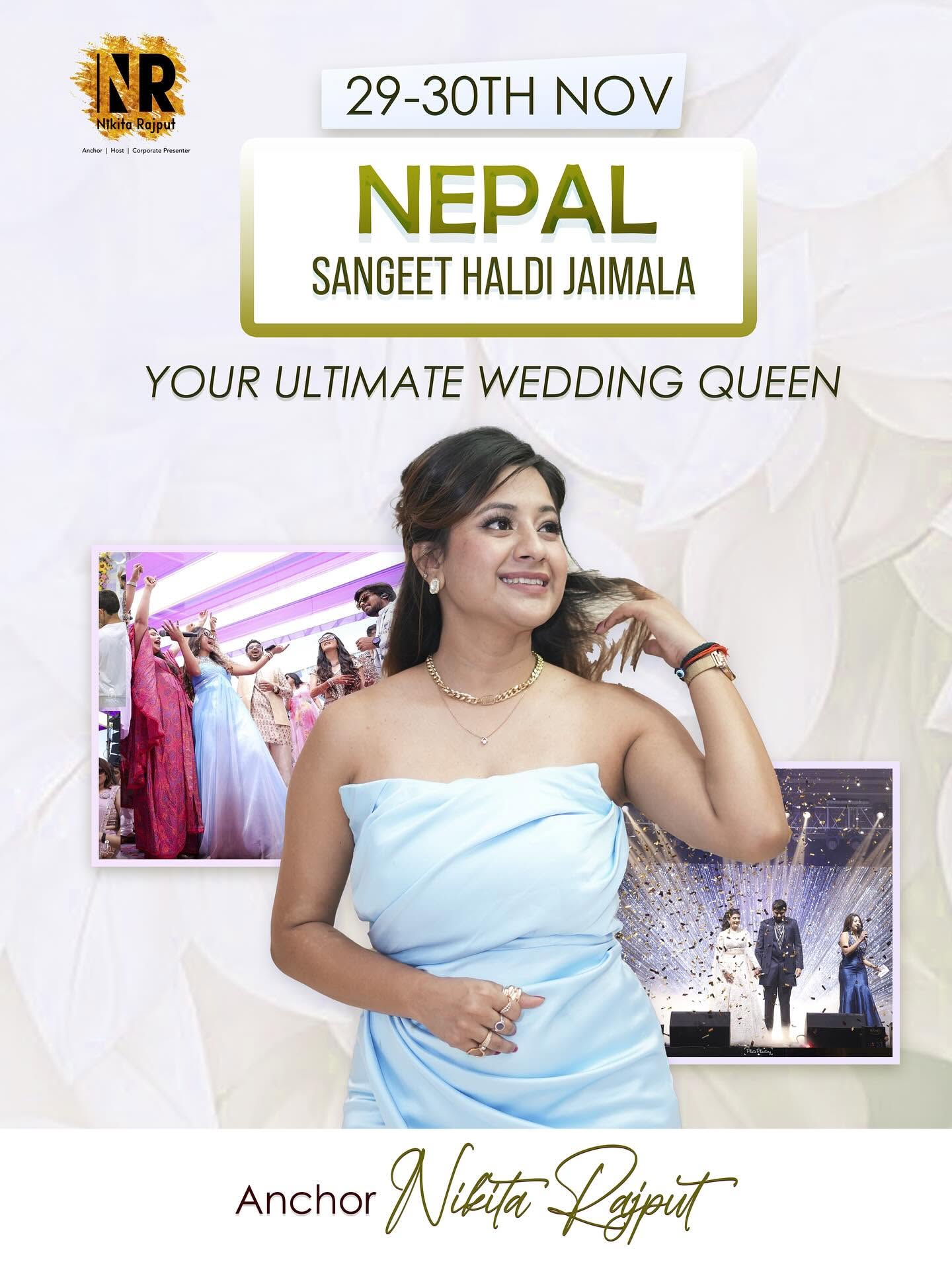 Nikita Rajput hosting Sangeet · Haldi · Jaimala in Nepal