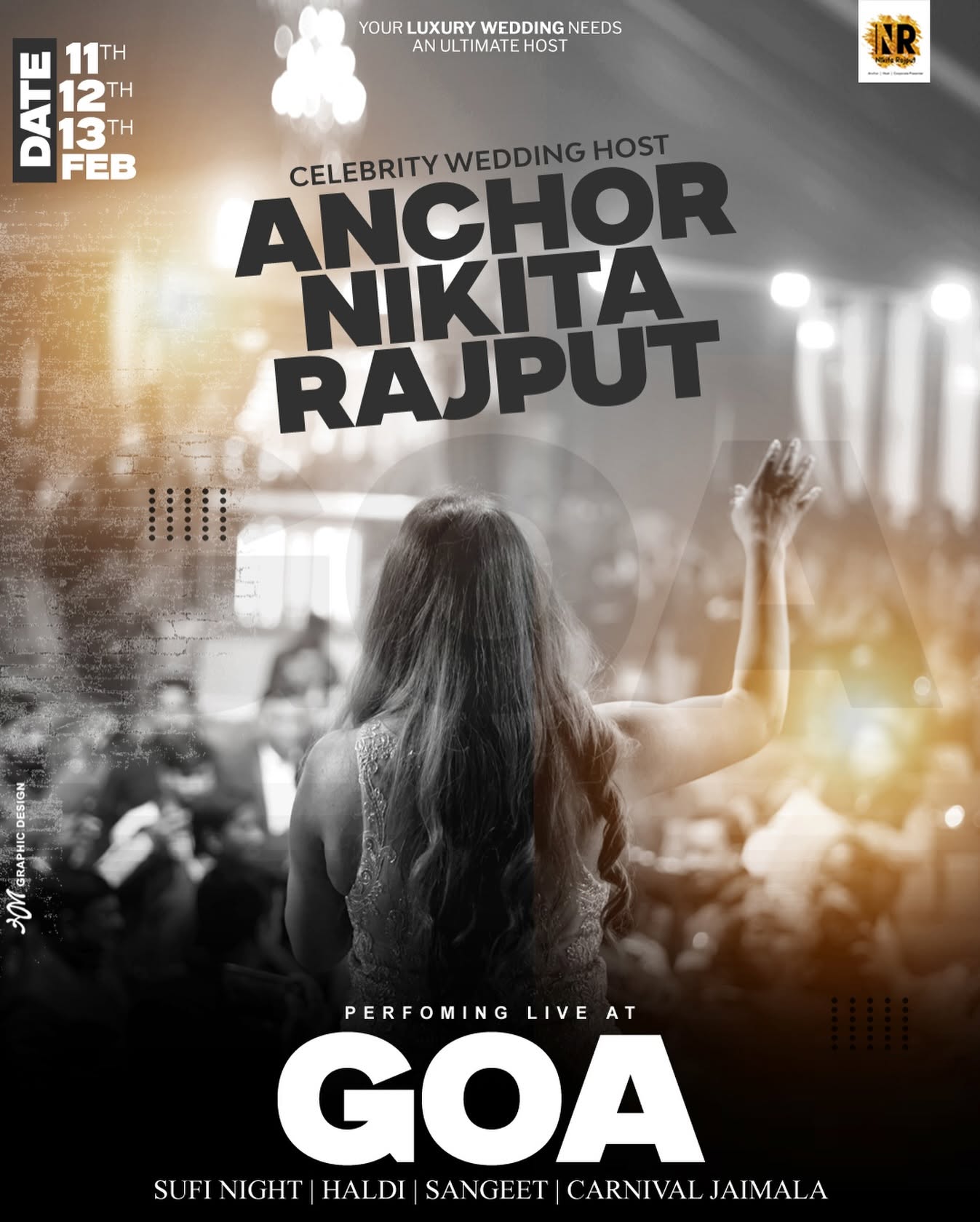 Nikita Rajput hosting Sufi Night · Sangeet · Jaimala in Goa