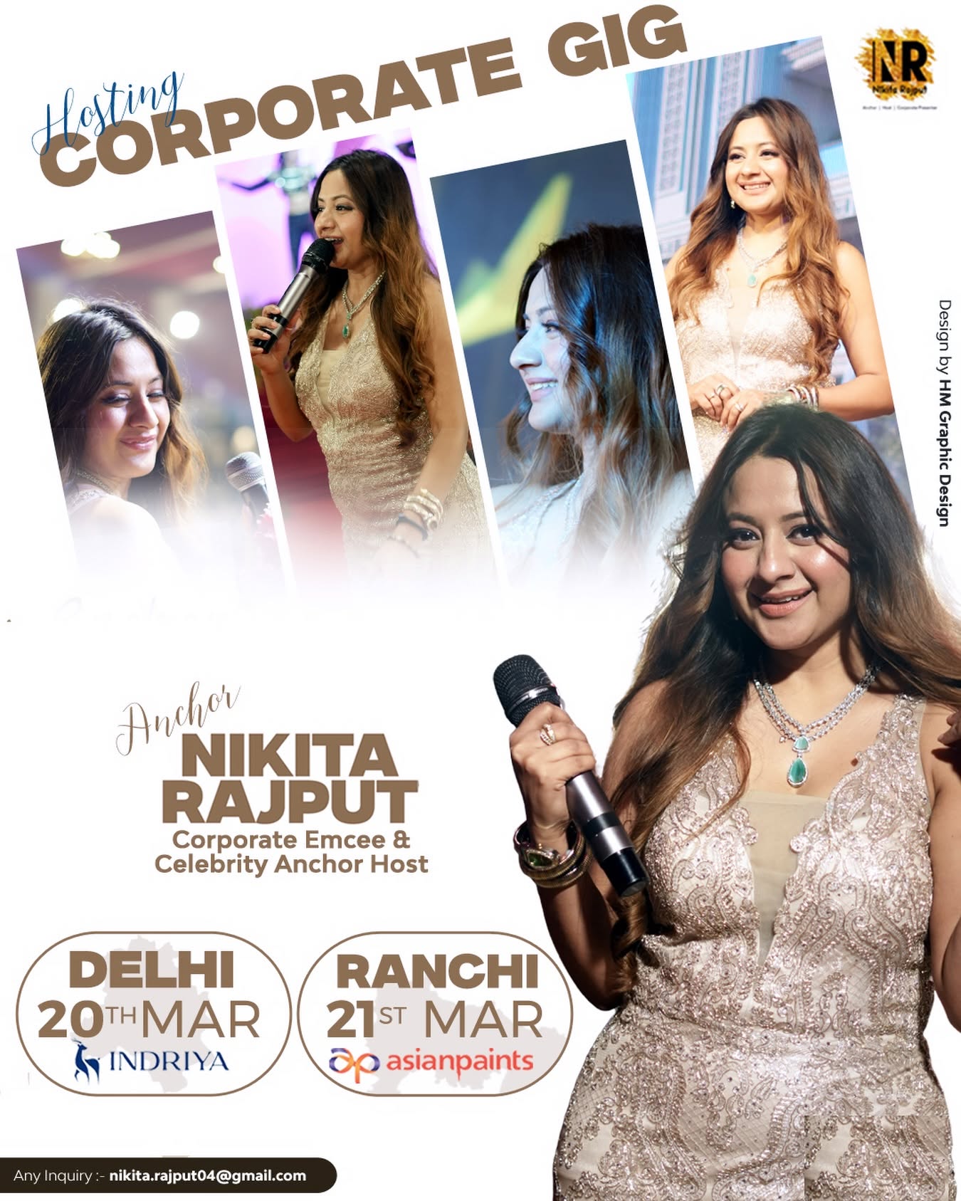 Nikita Rajput hosting Corporate Gig — Indriya & Asian Paints in Delhi · Ranchi